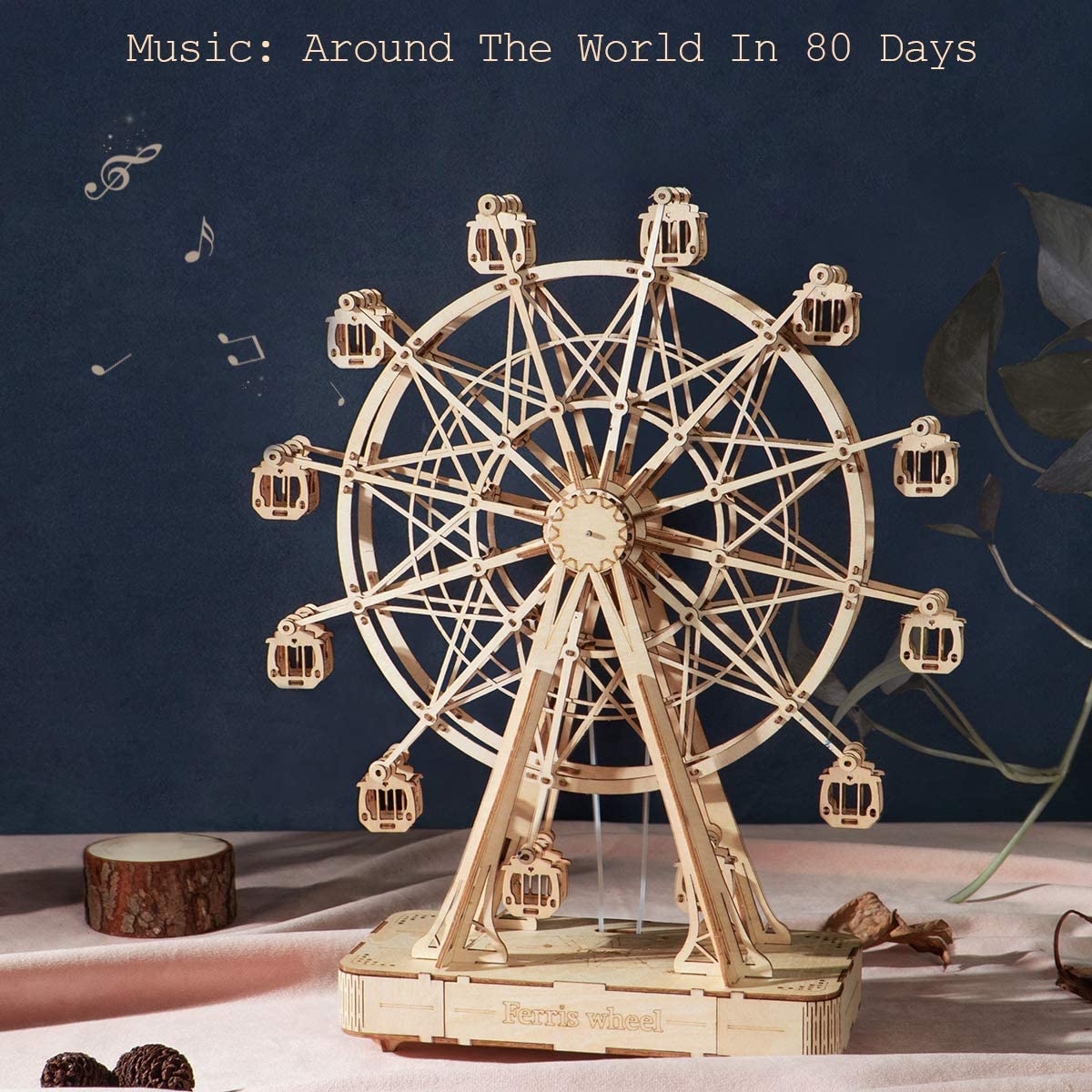 3D Wooden Ferris Wheel Music Box Model Kit