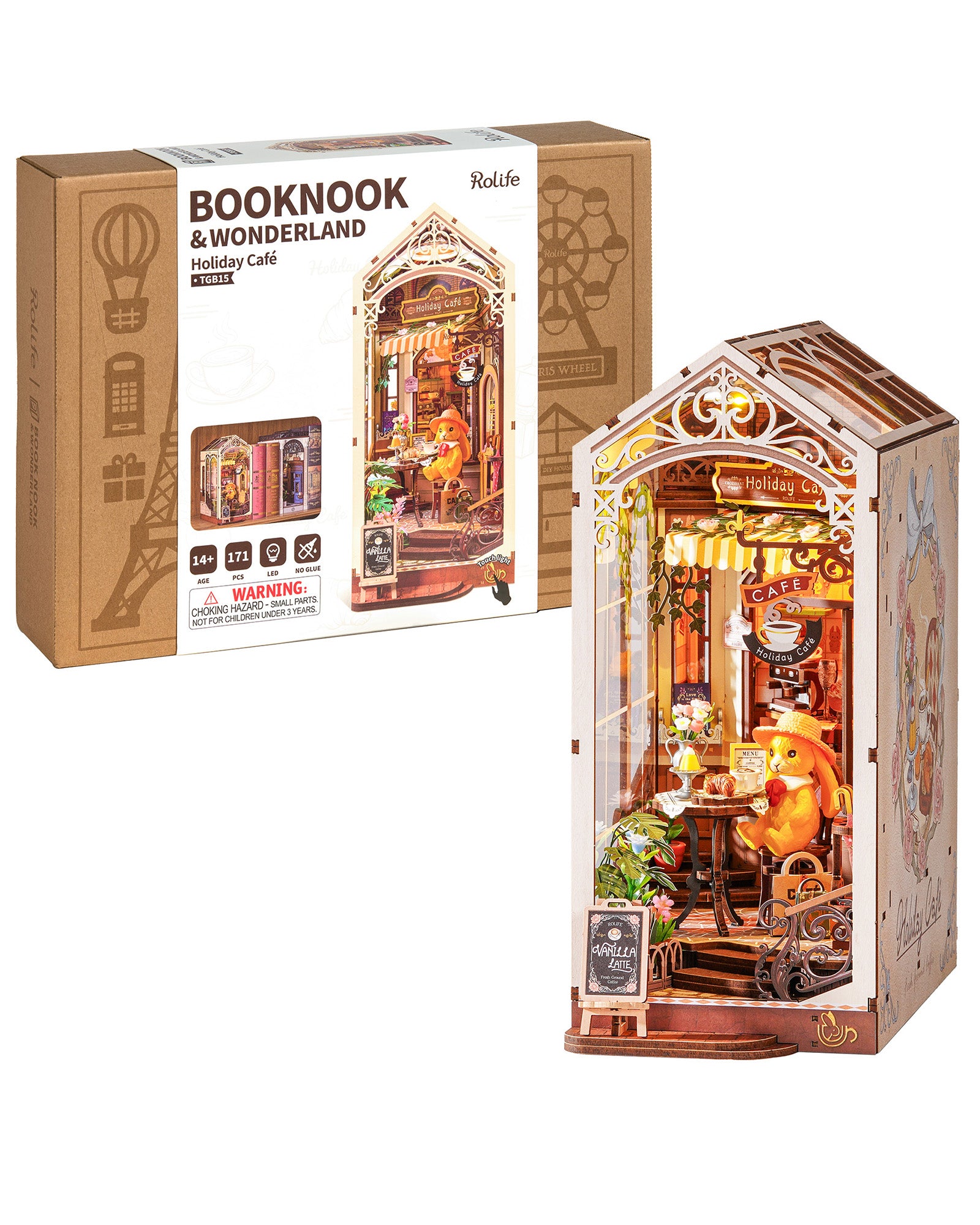 Holiday Café Book Nook – DIY Miniature Kit