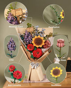 Forever Flower Bouquet – 3D Wooden Puzzle Kit