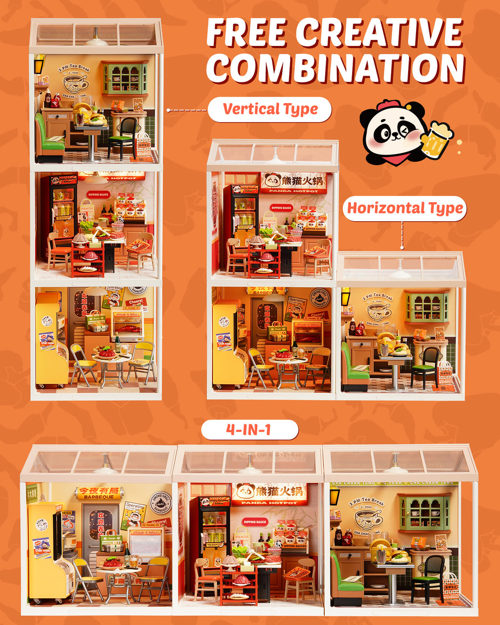 Panda Hot Pot Restaurant – DIY Miniature House Kit