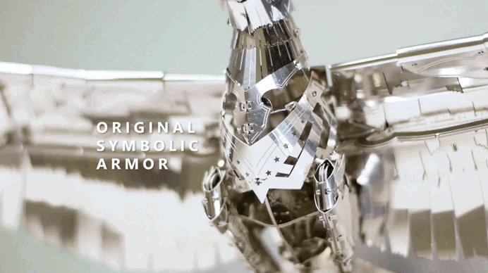 Metal Time Unity Wings Silver Armor Eagle - DIY Metal Model Kit