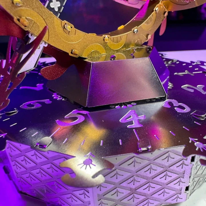 Metal Time Sun Chaser Dragon Style Desk Clock - DIY Metal Model Kit