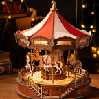 Classic Carousel Music Box – Wooden Model Kit