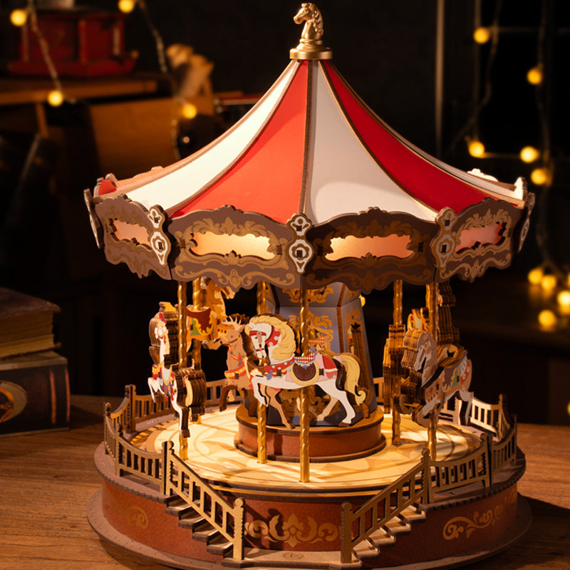 Classic Carousel Music Box – Wooden Model Kit