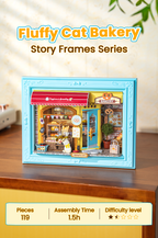 Fluffy Cat Bakery – 3D Wooden Puzzle Story Frame Kit