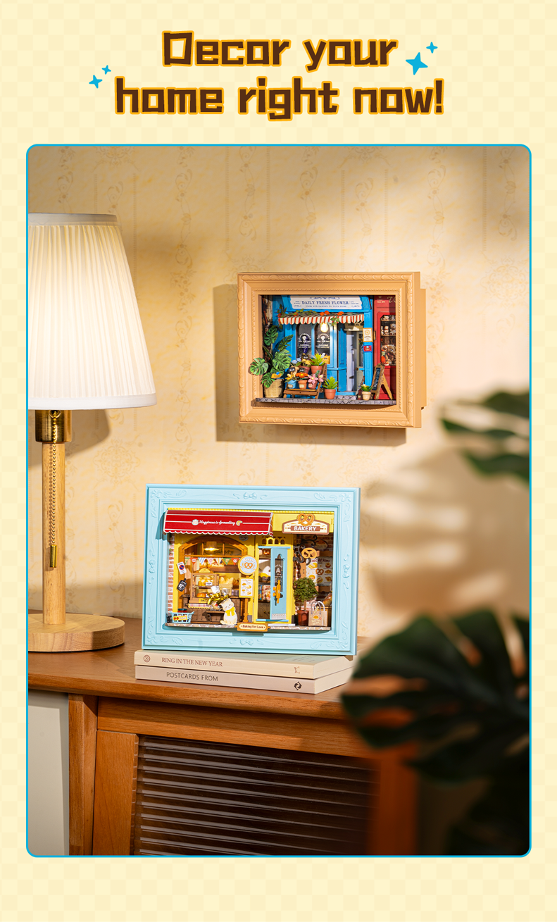 Fluffy Cat Bakery – 3D Wooden Puzzle Story Frame Kit
