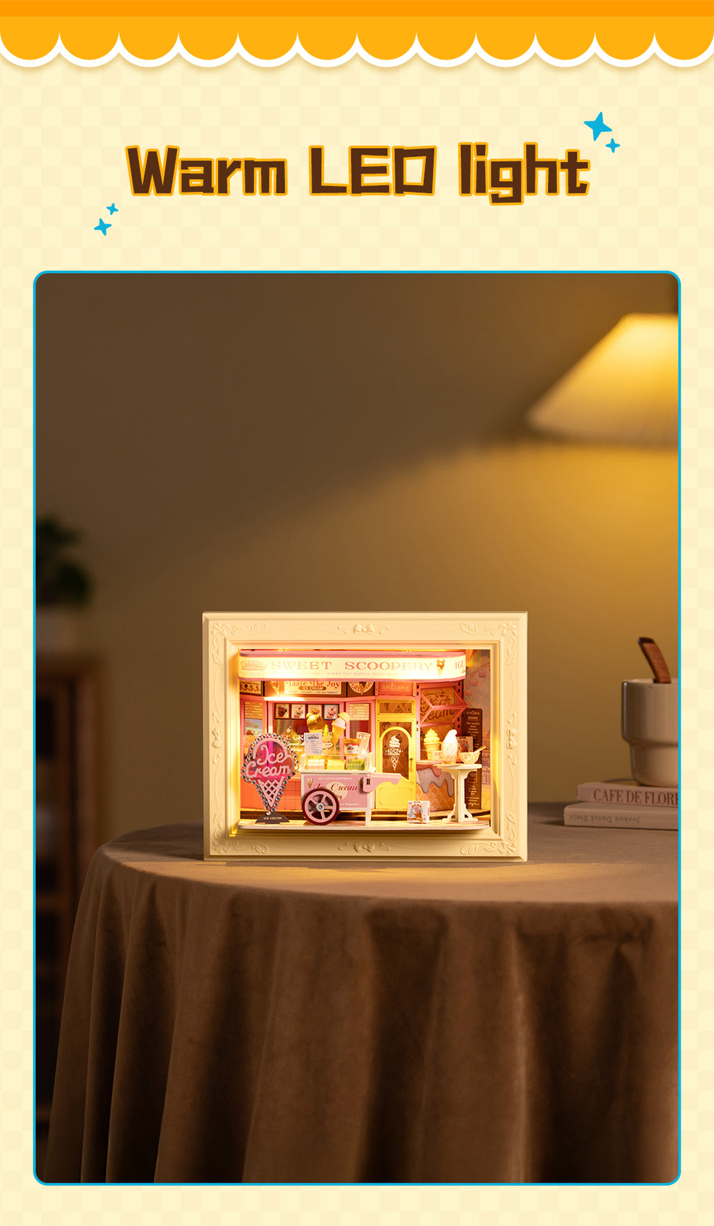 Sweet Scoopery Ice Cream – 3D Wooden Puzzle Story Frame Kit