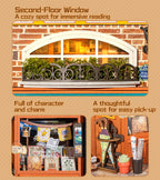 Old Times Bookstore – 3D Wooden Puzzle Story Frame Kit