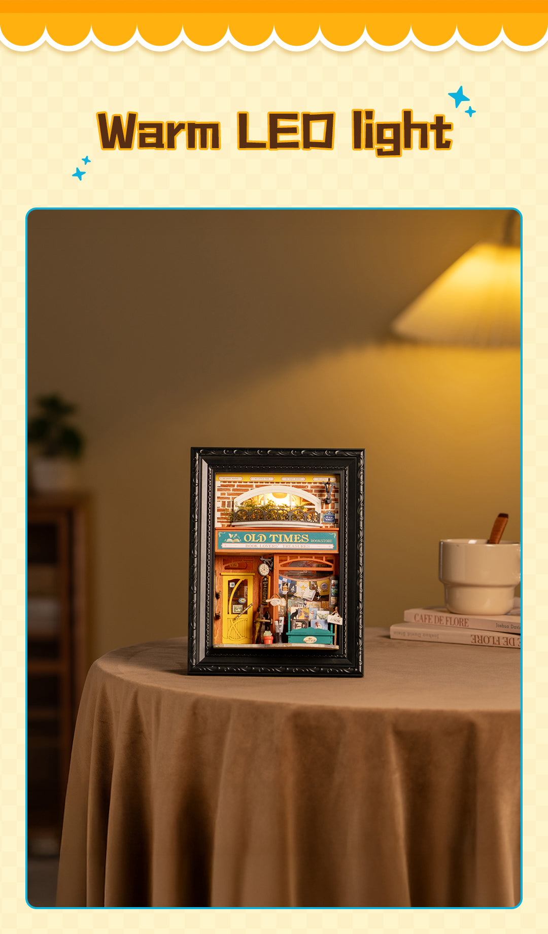 Old Times Bookstore – 3D Wooden Puzzle Story Frame Kit