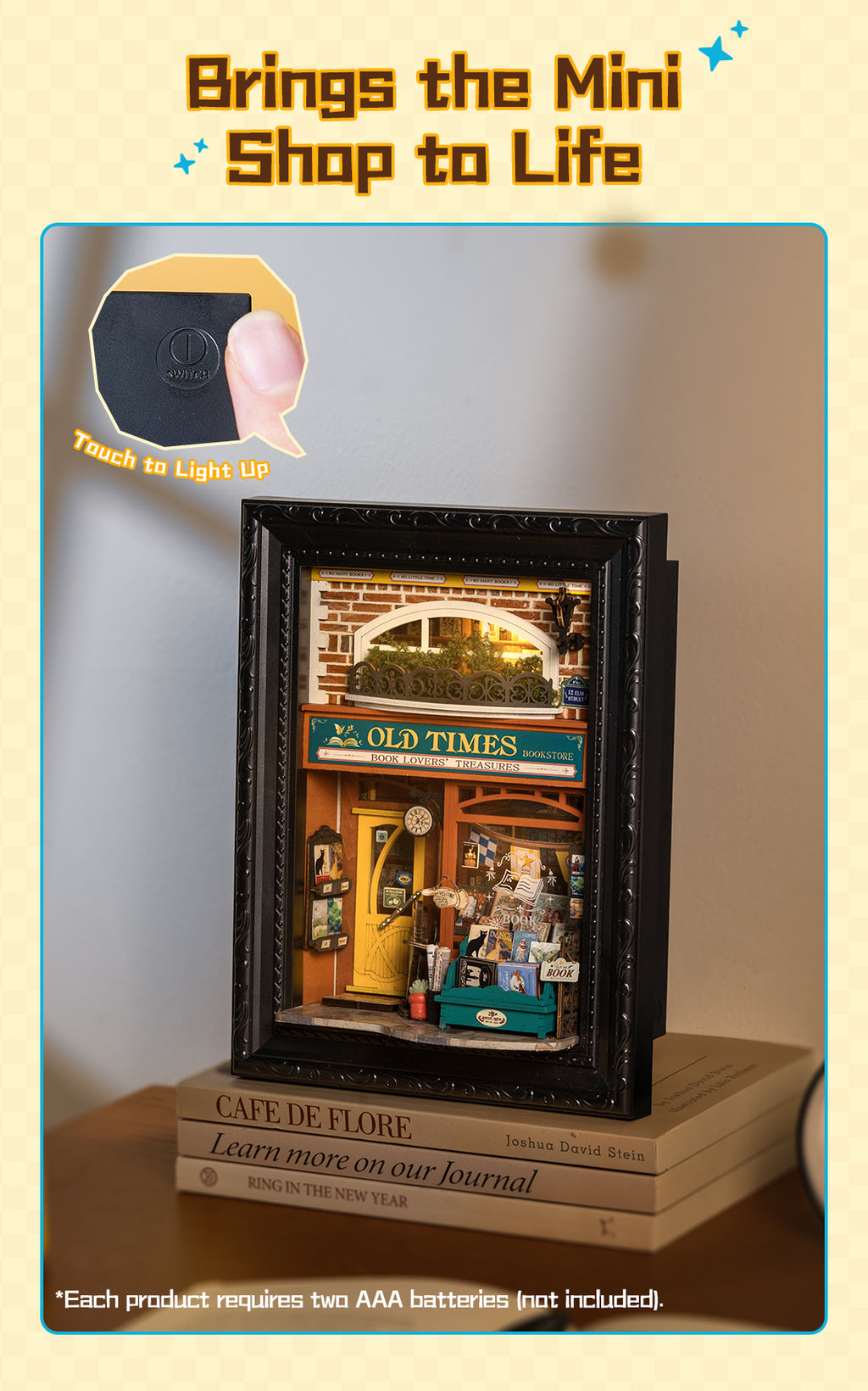 Old Times Bookstore – 3D Wooden Puzzle Story Frame Kit