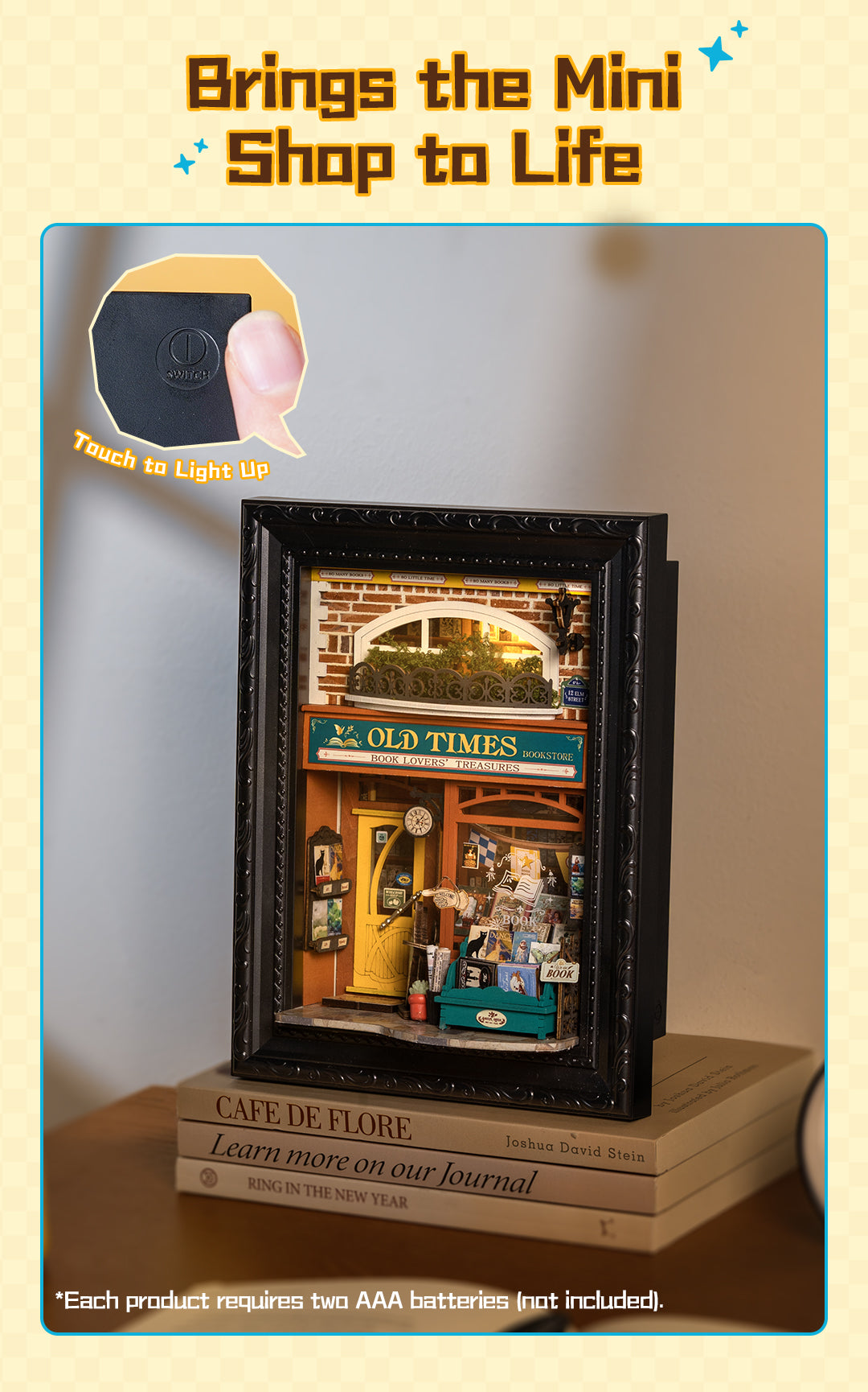 Old Times Bookstore – 3D Wooden Puzzle Story Frame Kit
