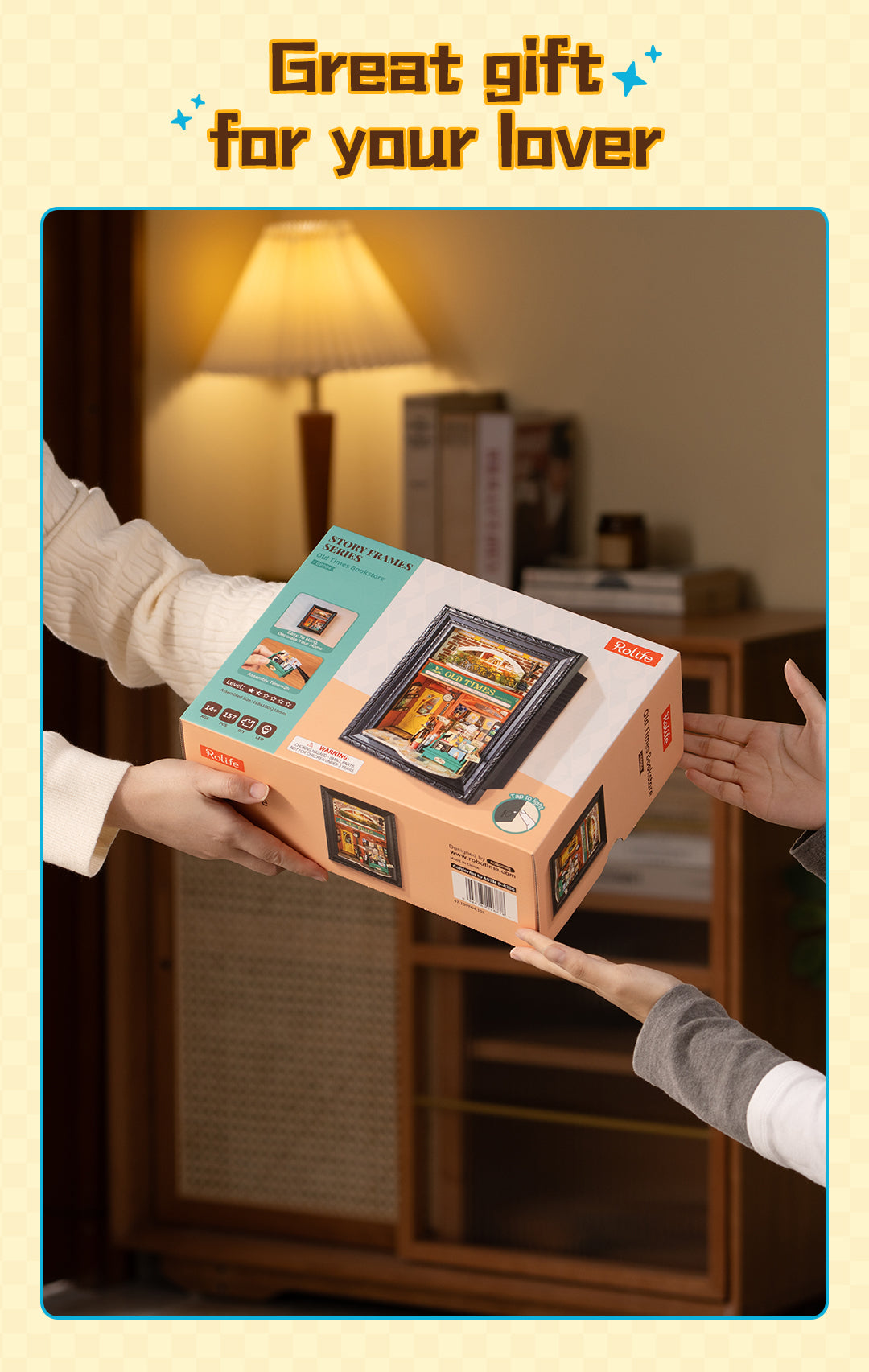 Old Times Bookstore – 3D Wooden Puzzle Story Frame Kit