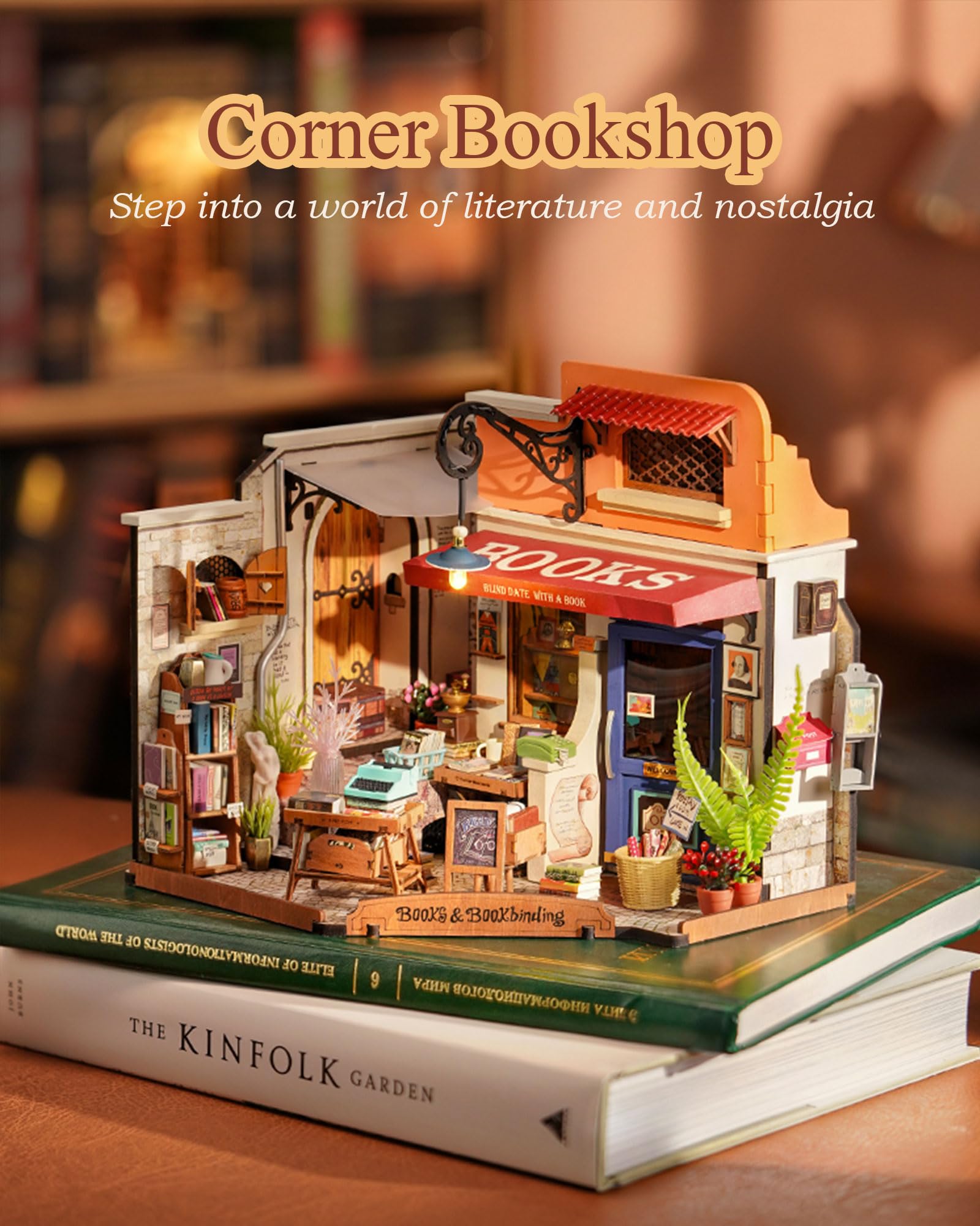 Corner Bookstore – DIY Miniature House Kit