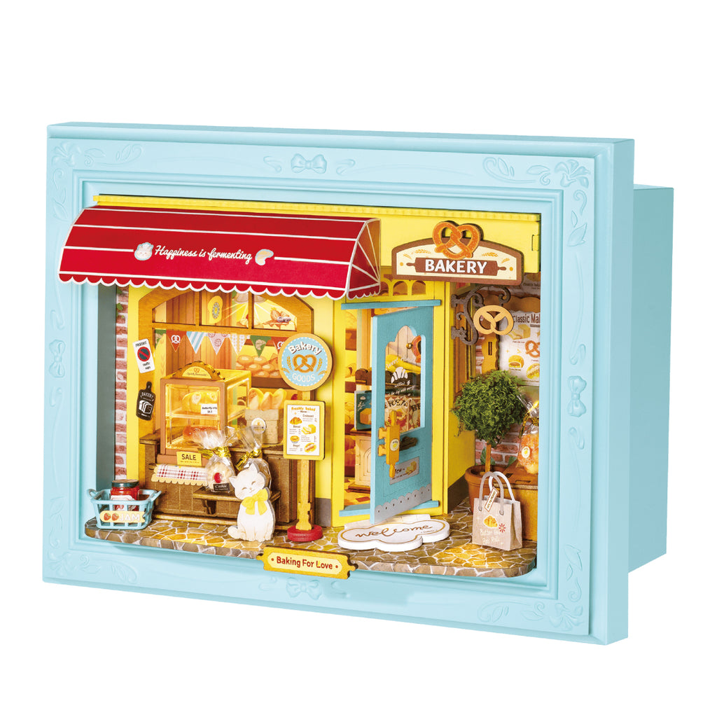 Fluffy Cat Bakery – 3D Wooden Puzzle Story Frame Kit