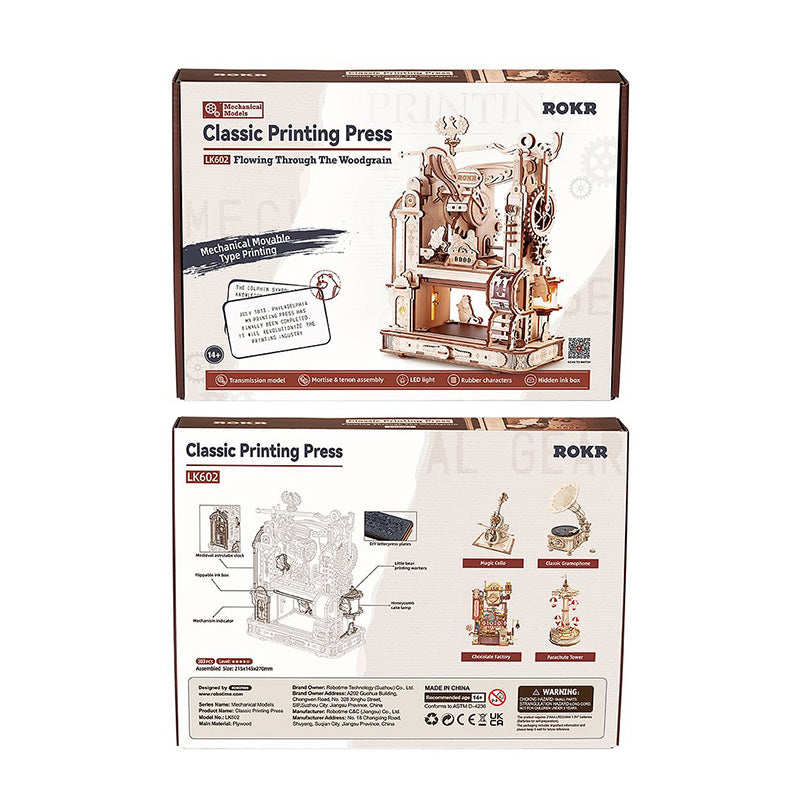 Printing Press – 3D Wooden Model Kit