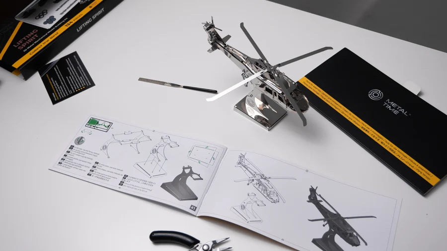 Metal Time Lifting Spirit Helicopter - DIY Metal Model Kit