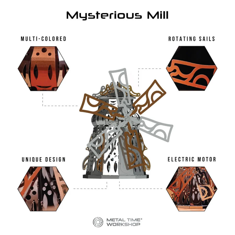 Metal Time Mysterious Mill Windmill - DIY Metal Model Kit