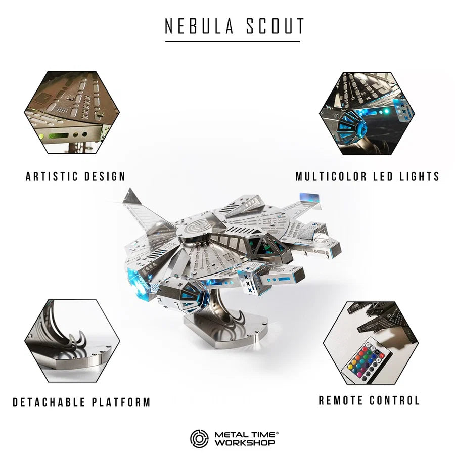 Metal Time Nebula Scout Starship – DIY Metal Model Kit
