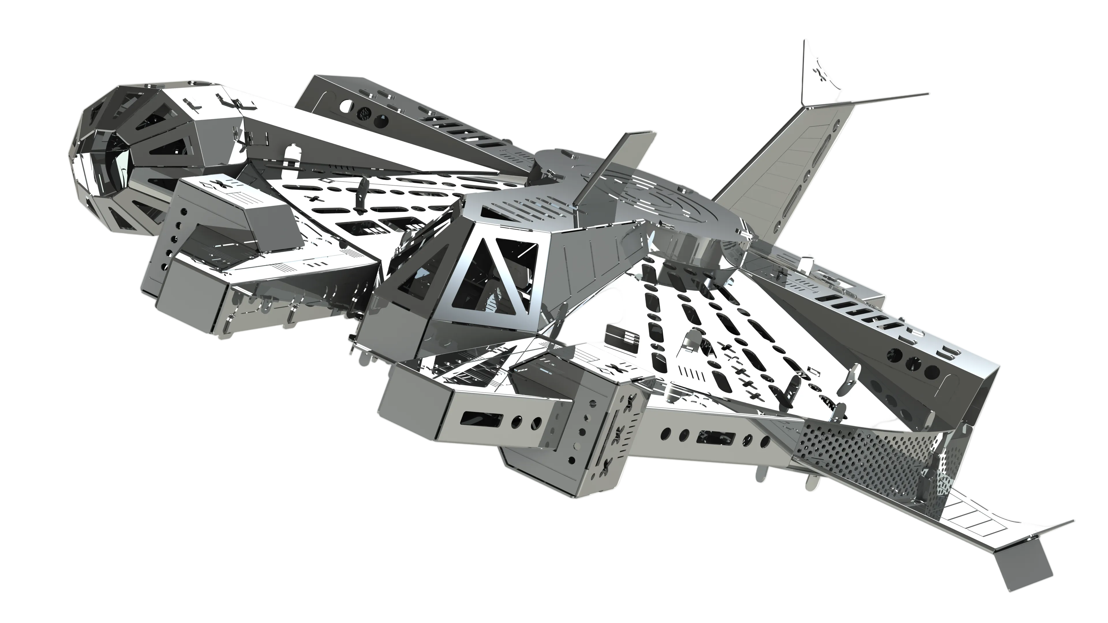 Metal Time Nebula Scout Starship – DIY Metal Model Kit
