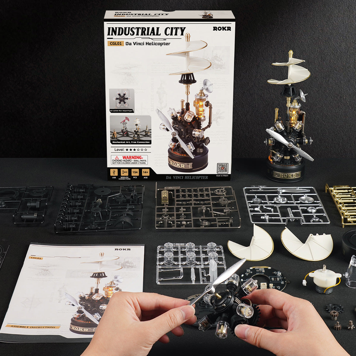 Da Vinci Helicopter – 3D Wooden Mechanical Model Kit