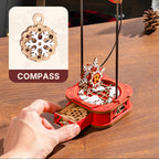 Santa on Sleigh – 3D Wooden Pendulum Balance Toy Kit