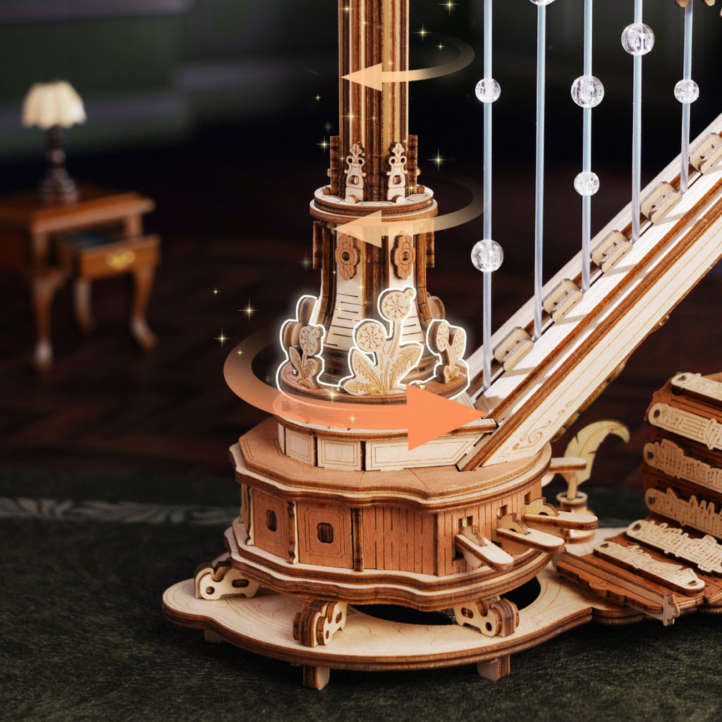 Magic Harp – 3D Wooden Mechanical Music Box Kit