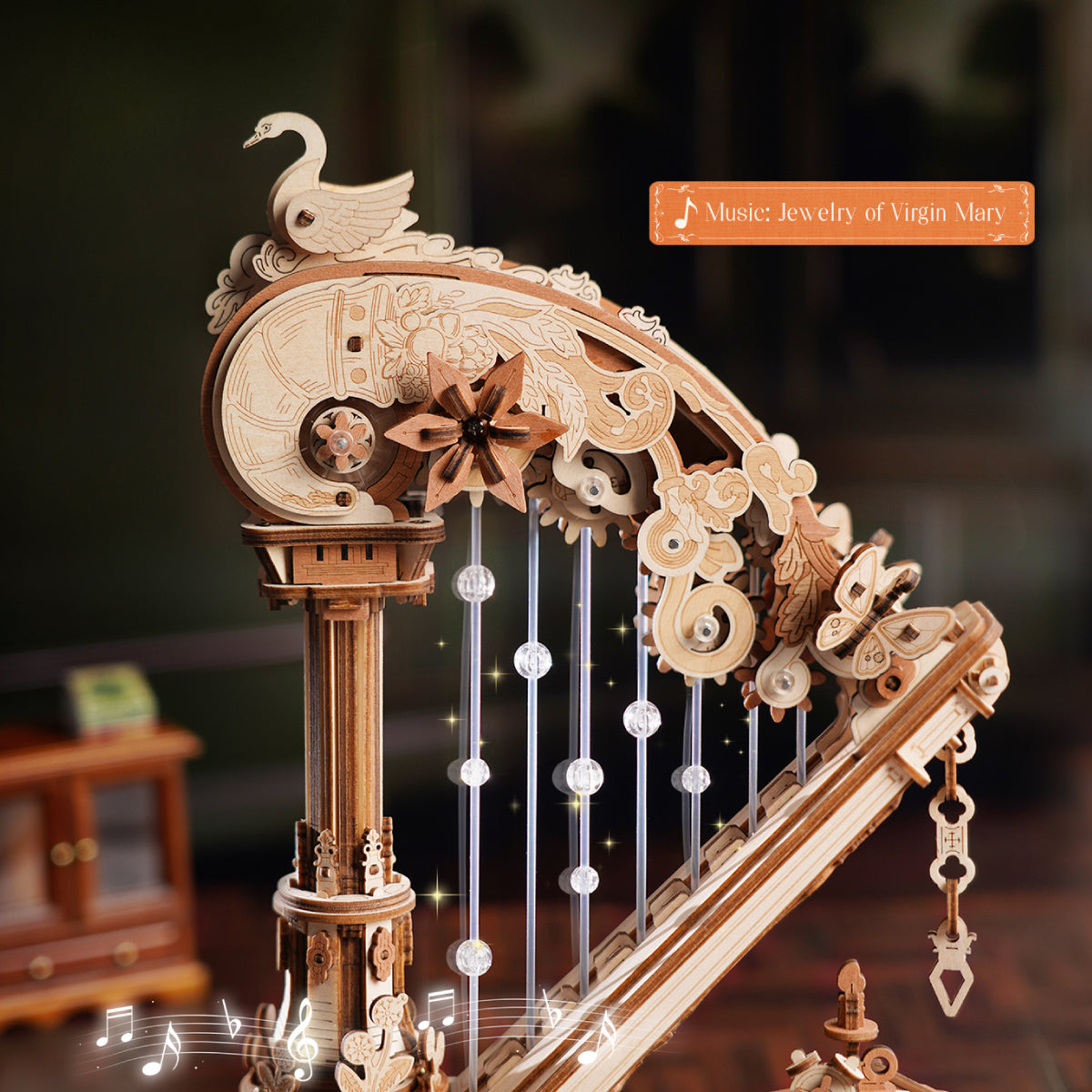 Magic Harp – 3D Wooden Mechanical Music Box Kit