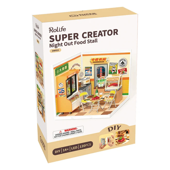 Rolife Night Out Food Stall – DIY Miniature House Kit
