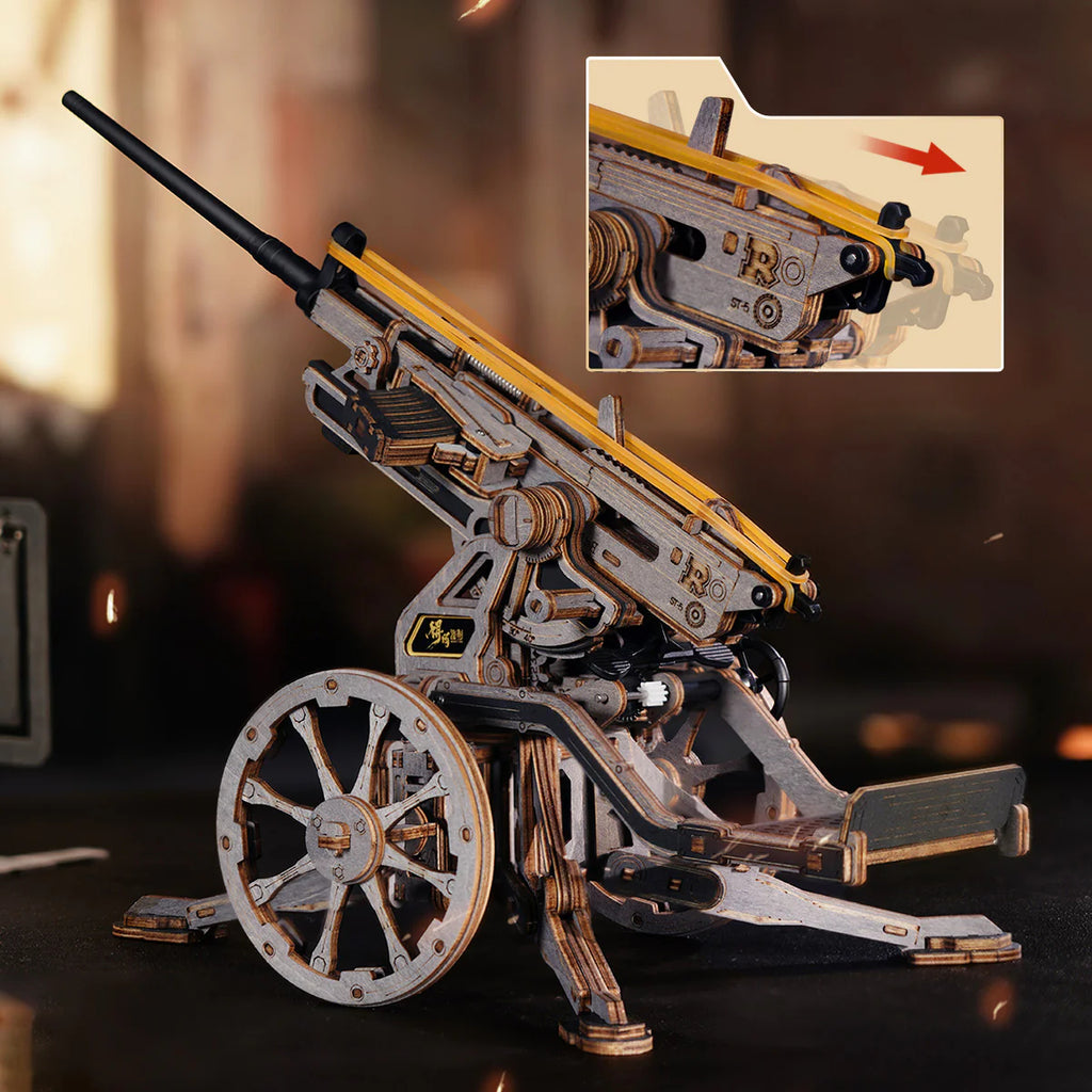 Anti-Aircraft Gun – 3D Wooden Mechanical Model Kit