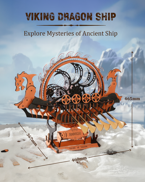 ROKR Viking Dragon Ship – DIY Mechanical Model Kit