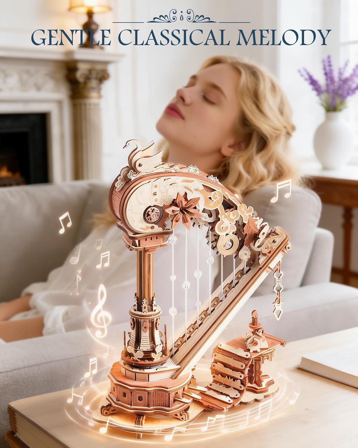 Magic Harp – 3D Wooden Mechanical Music Box Kit