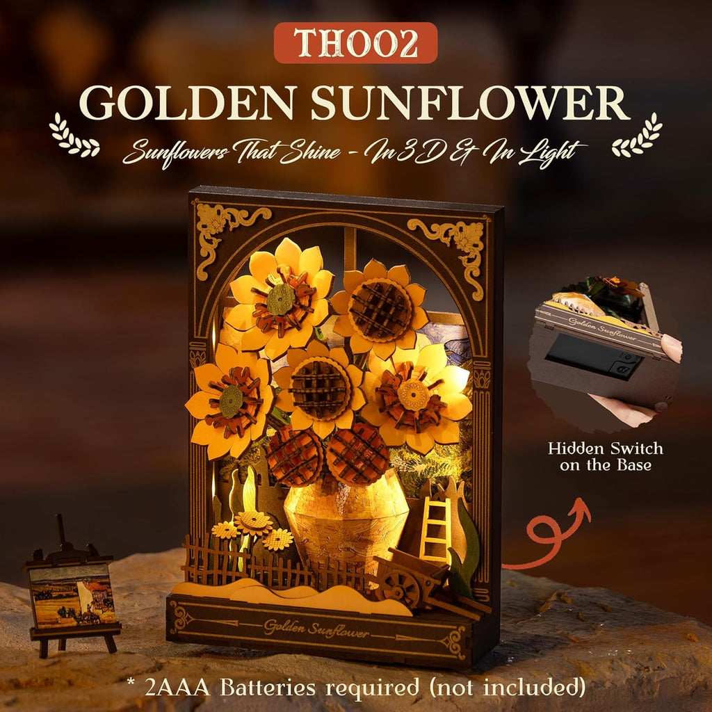 Golden Sunflower – DIY Wooden Wall Art Kit