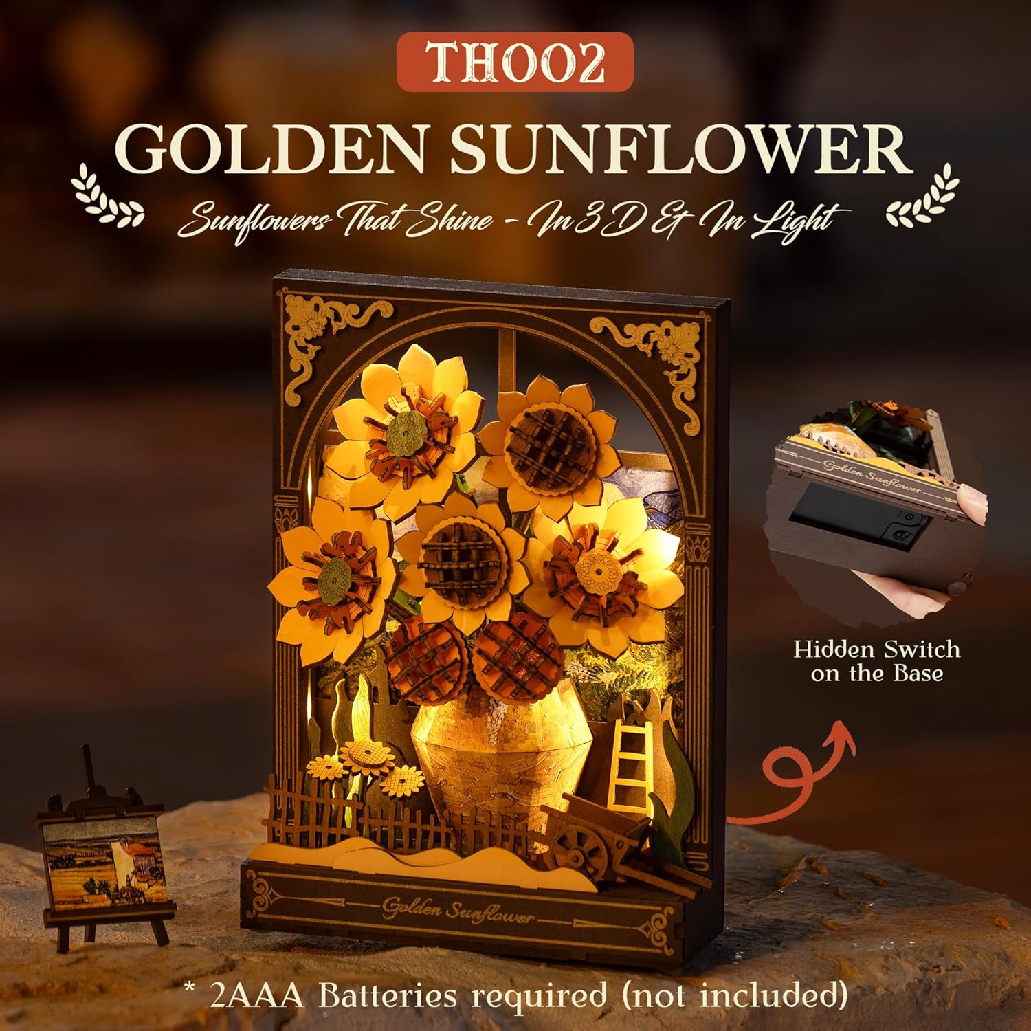 Golden Sunflower – DIY Wooden Wall Art Kit