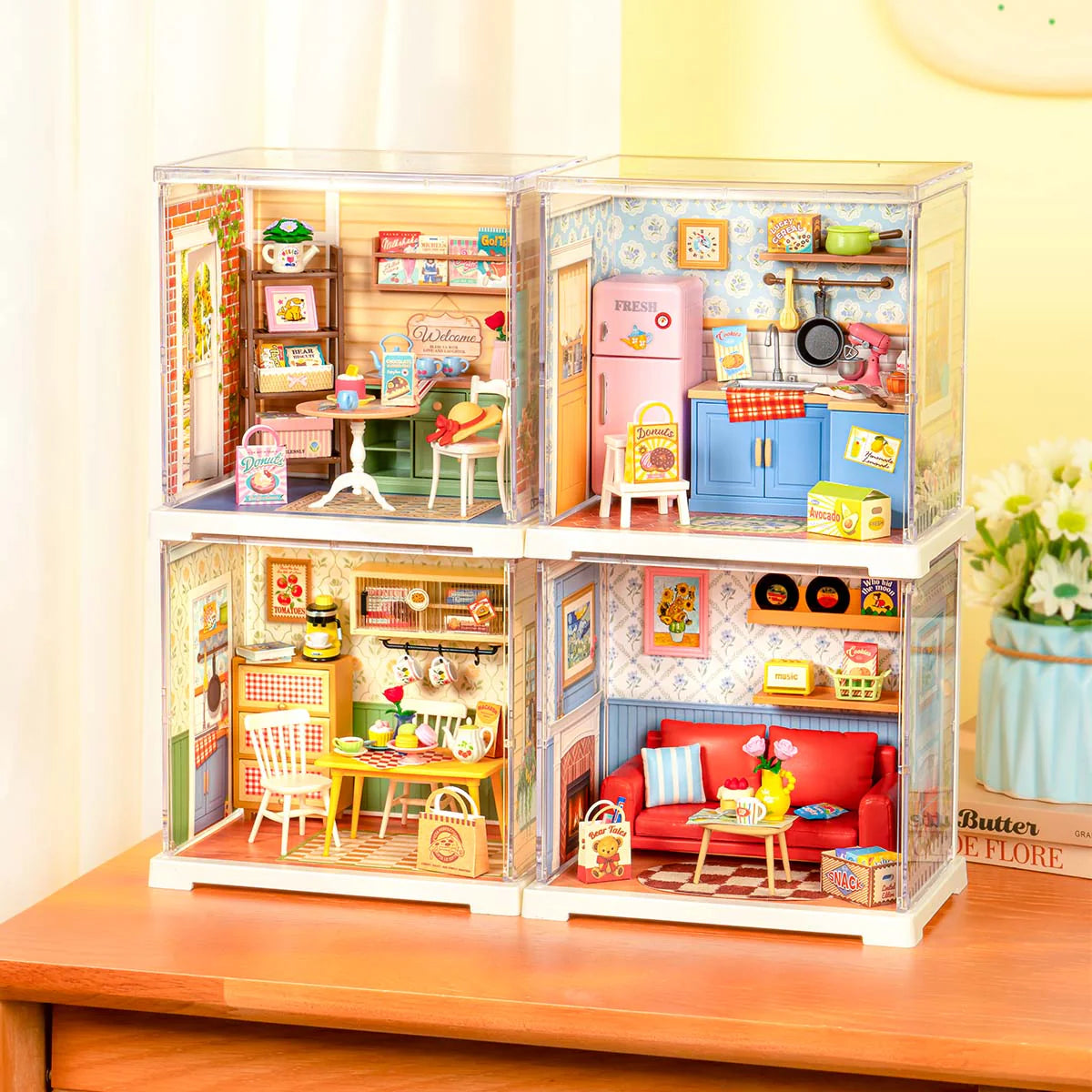 Mini Living Spaces Collection – DIY Miniature Dollhouse Kit