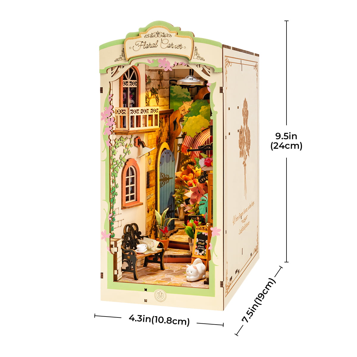 Floral Corner Book Nook – DIY Model Kit