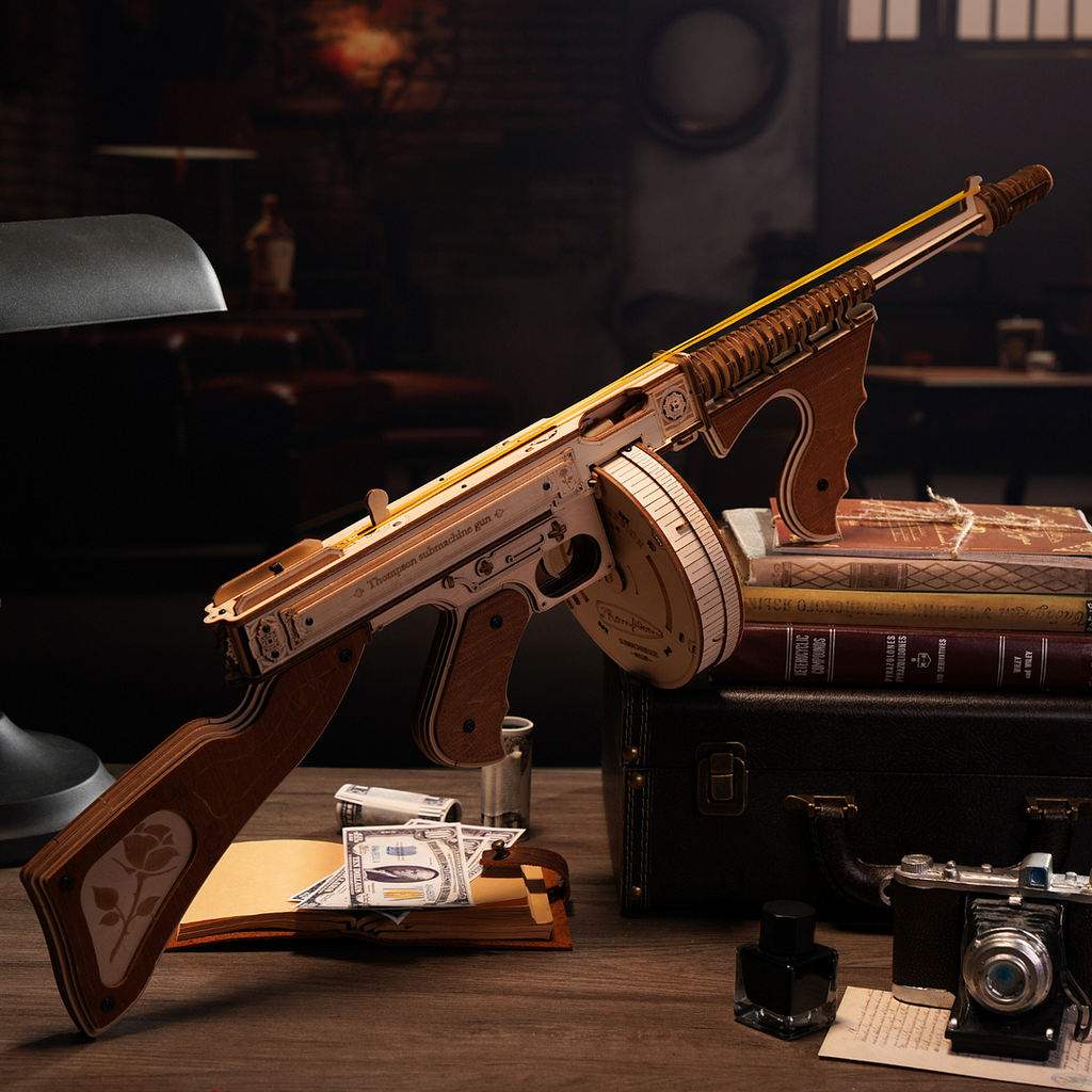 Submachine Gun – 3D Wooden Puzzle Model Kit