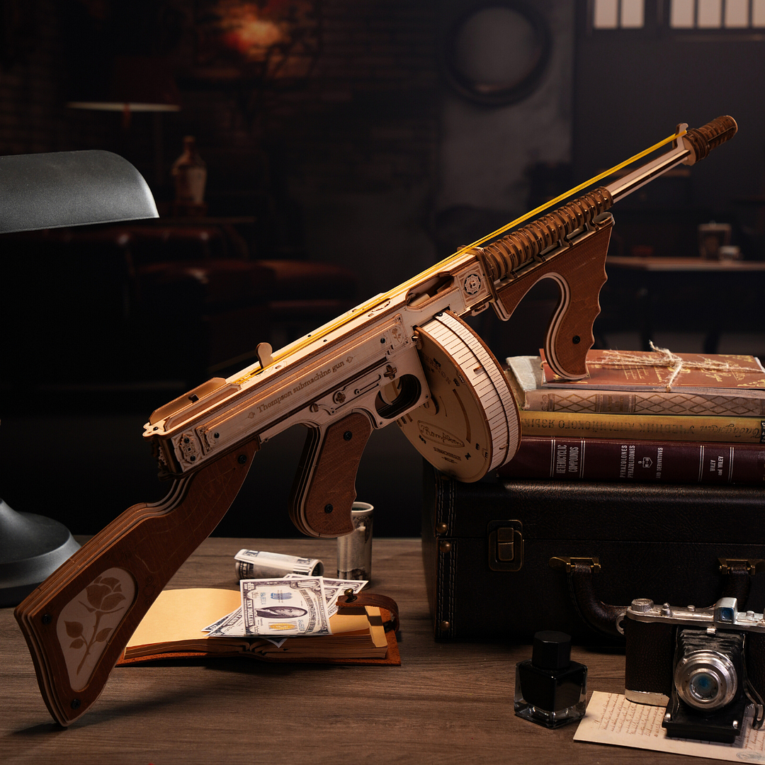 Submachine Gun – 3D Wooden Puzzle Model Kit