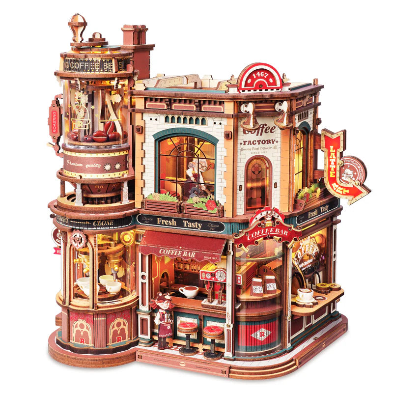 Dream Coffee Factory – 3D Wooden Mechanical Music Box Kit