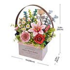 Blooming Flower Basket – DIY Wooden Model Kit