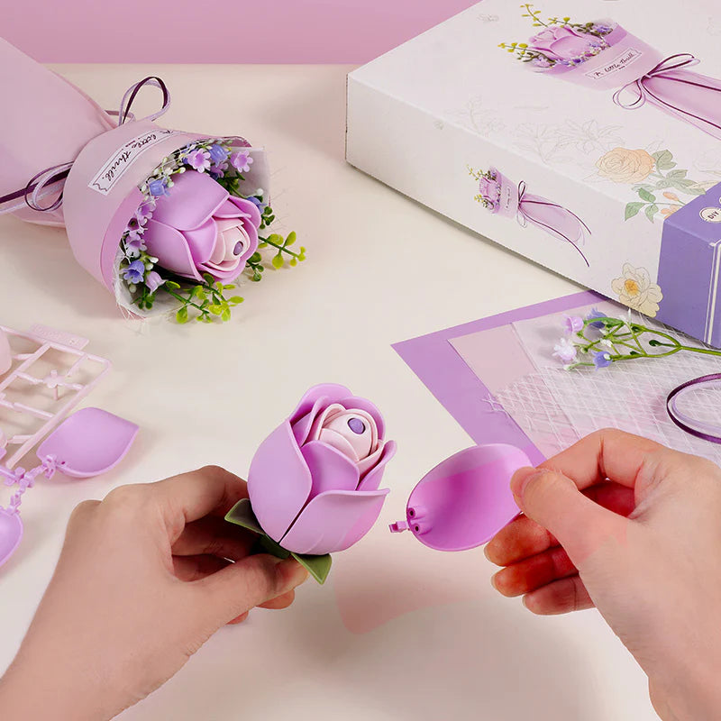 Purple Rose – Wooden Flower Model Kit