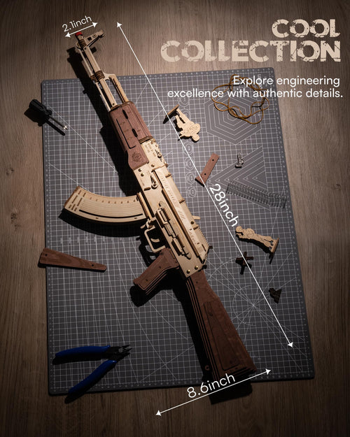AK-47 Assault Rifle – 3D Wooden Mechanical Model Kit