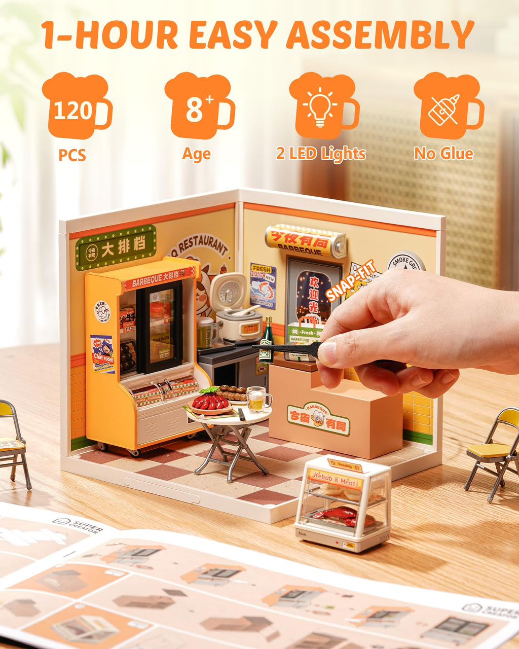 Rolife Night Out Food Stall – DIY Miniature House Kit