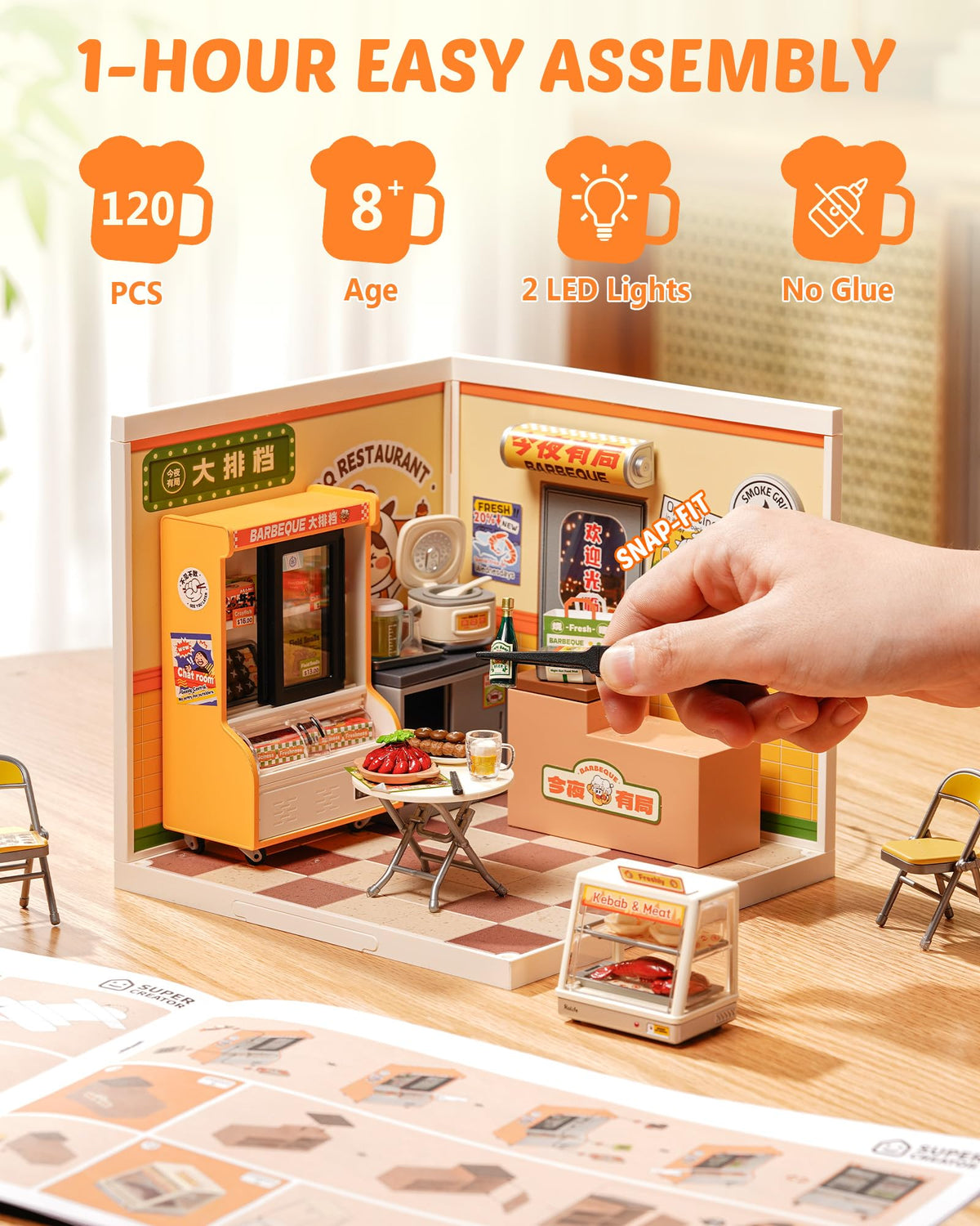 Rolife Night Out Food Stall – DIY Miniature House Kit