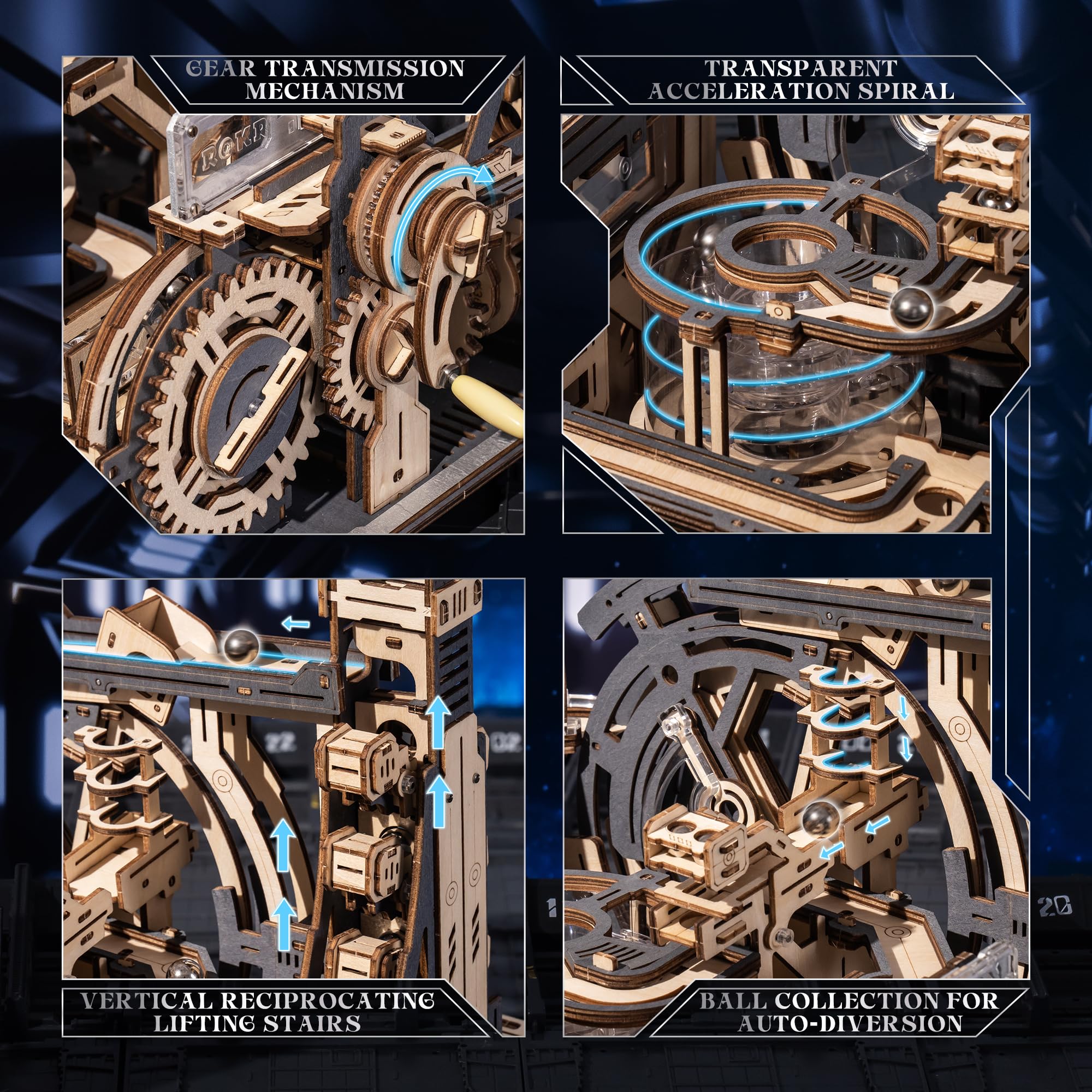 Marble Spaceport – Mechanical Marble Run Kit