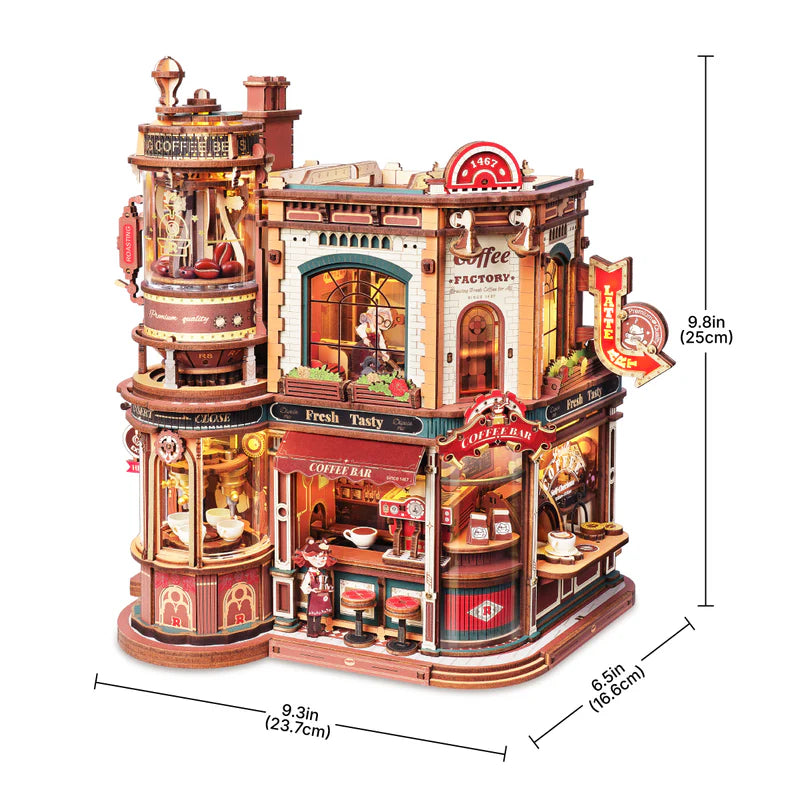 Dream Coffee Factory – 3D Wooden Mechanical Music Box Kit