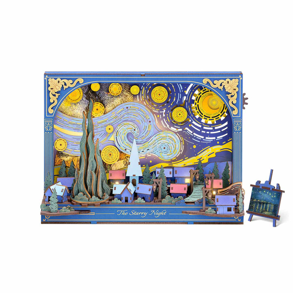 Rowood The Starry Night Wall Art – 3D Wooden Puzzle Kit