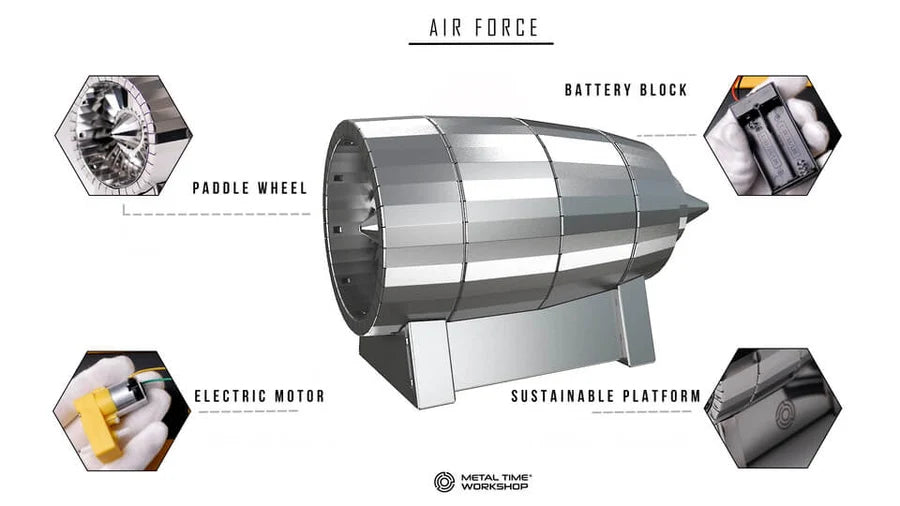 Metal Time Air Force Jet Engine - DIY Metal Model Kit
