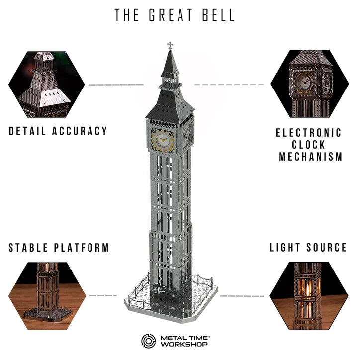 Metal Time The Great Bell London's Big Ben Clock Tower - DIY Metal Model Kit