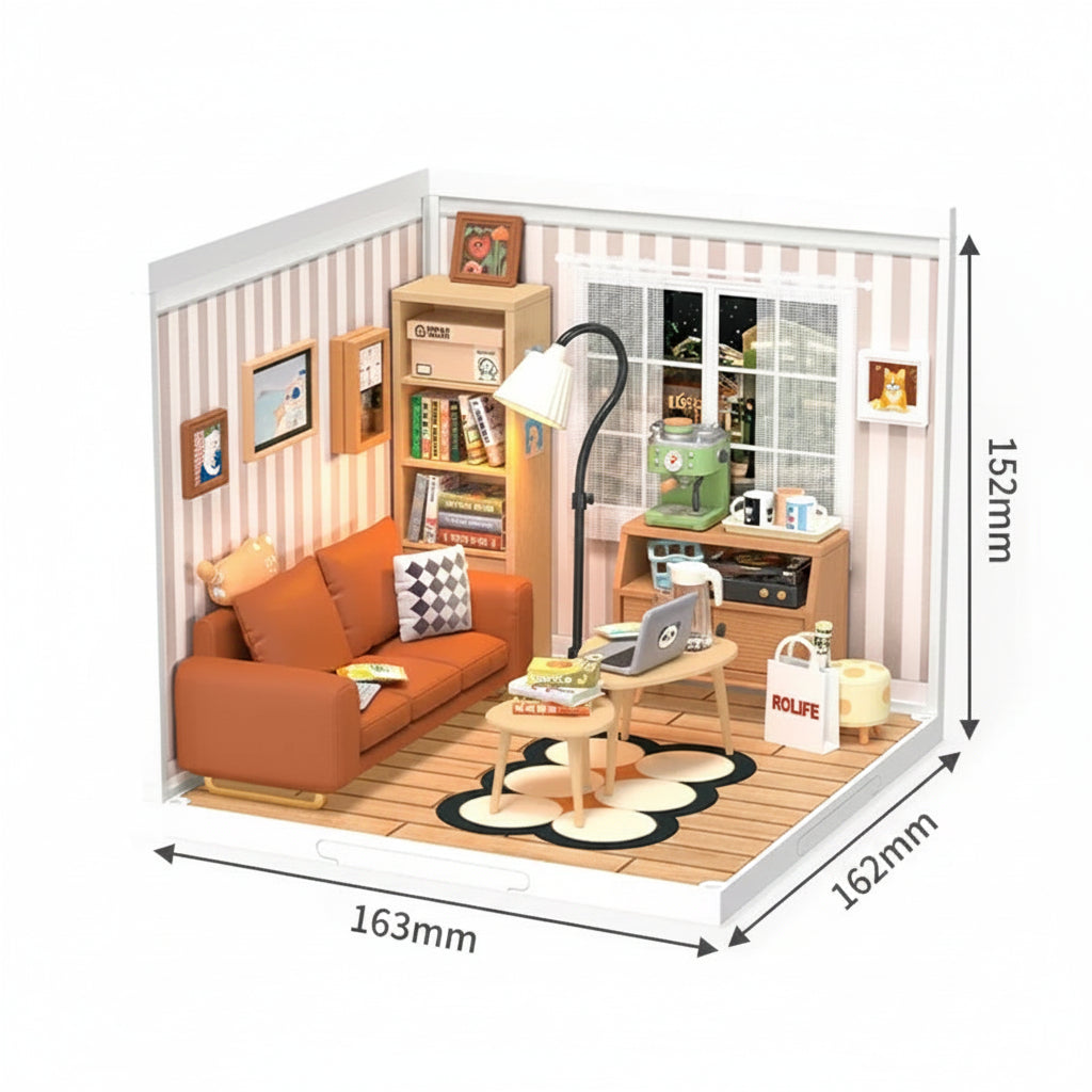 Cozy Living Lounge – DIY Miniature House Kit