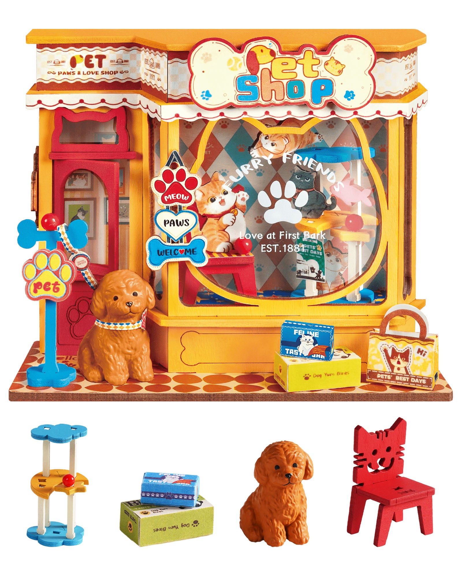 Pawfect Pet Shop – DIY Miniature Dollhouse Kit